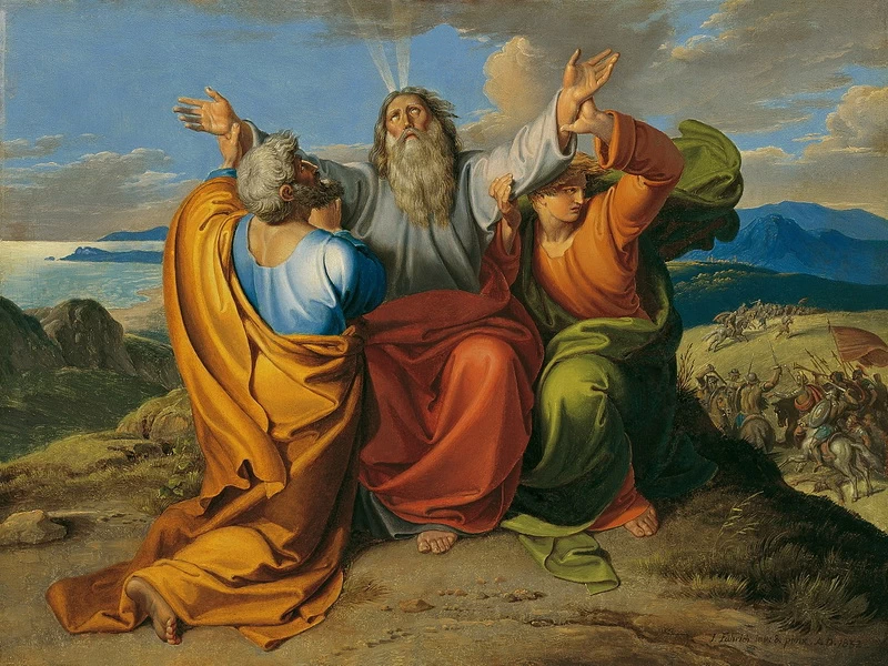 1800-Joseph von Führich - Mosè prega con Aronne e Hur sul monte Oreb - Galleria austriaca Belvedere